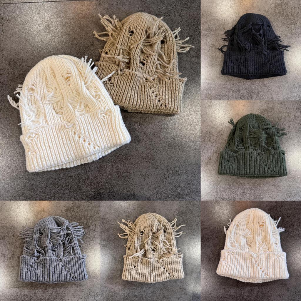 Street Style Knit Hat For Men Women Warm Wool Beanie With High Top For Cold Weather
