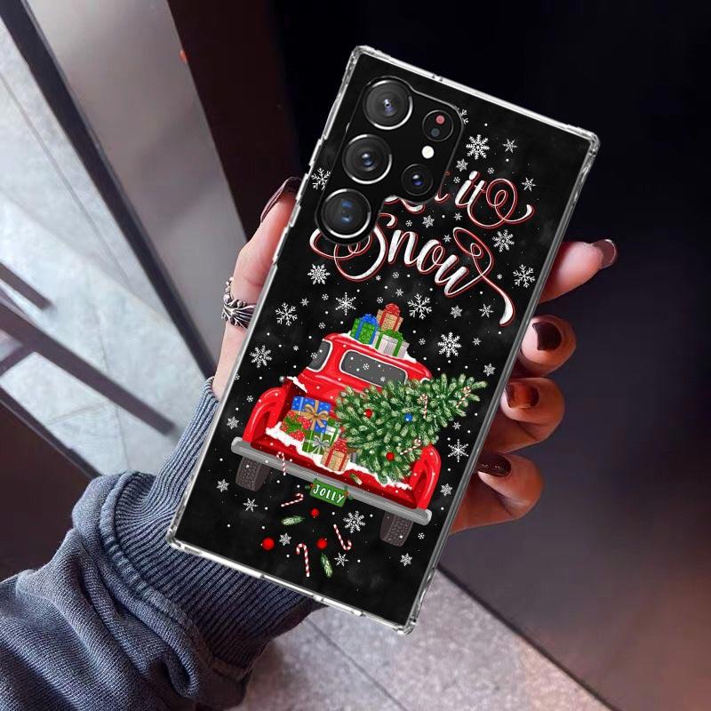 Merry Christmas Tree Snow Phone Case For Samsung Galaxy S23 S24 S25 Edge S26 Ultra S22 + S21 Plus S20 FE Cover Silicone Print Sh