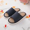 Japanese linen slippers female silent indoor couple home soft bottom non-slip breathable four-season slippers home men