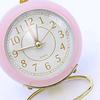 Small Round Clock Circular Base Mute Corrosion Resistance Quartz Bedside Alarm Clock with Night Light for Bedroom