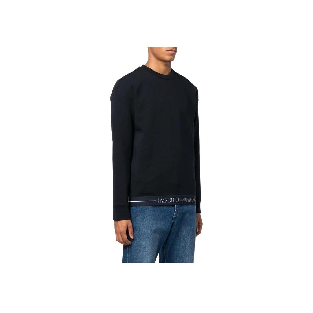 Emporio Armani Fw22 Solid Color Pullover Sweatshirt Men Sweatshirt Black 6L1MM41-JHSZ1-0999