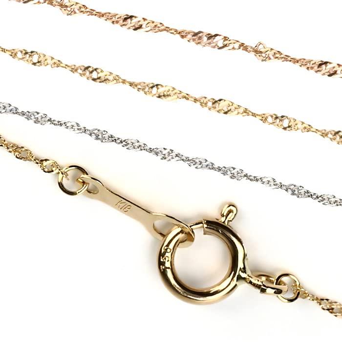 

Screw Chain Necklace Chain Only Day Gift Day Present K18 Thin Width Yellow Gold 40cm [OKKO] Women s Mother s Mother s 0.78mm