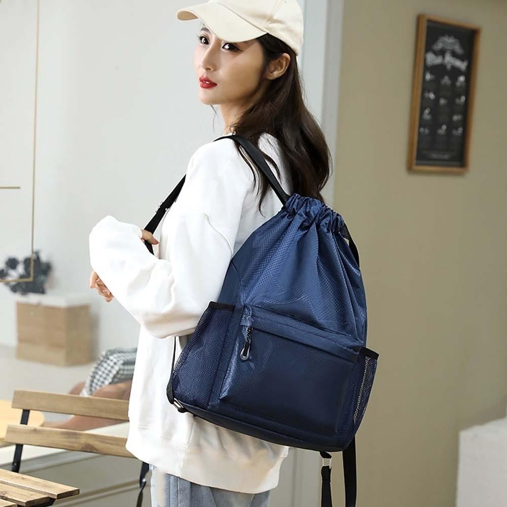 Portable Gym Drawstring Bag Large Capacity Drawstring School Bag Oxford Cloth Backpack  Couple
