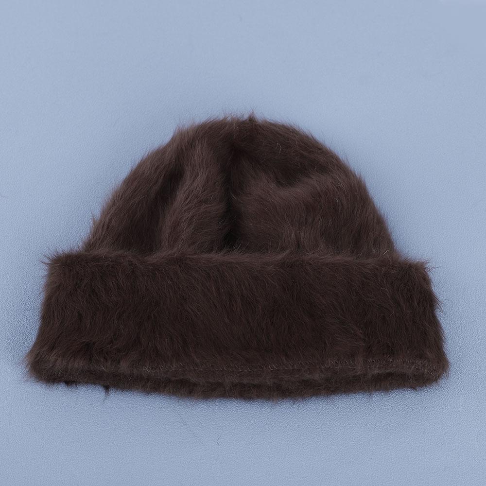 Rabbit hair Beanies hat for women autumn and winter plush cute head cap cold resistant warm furry hat