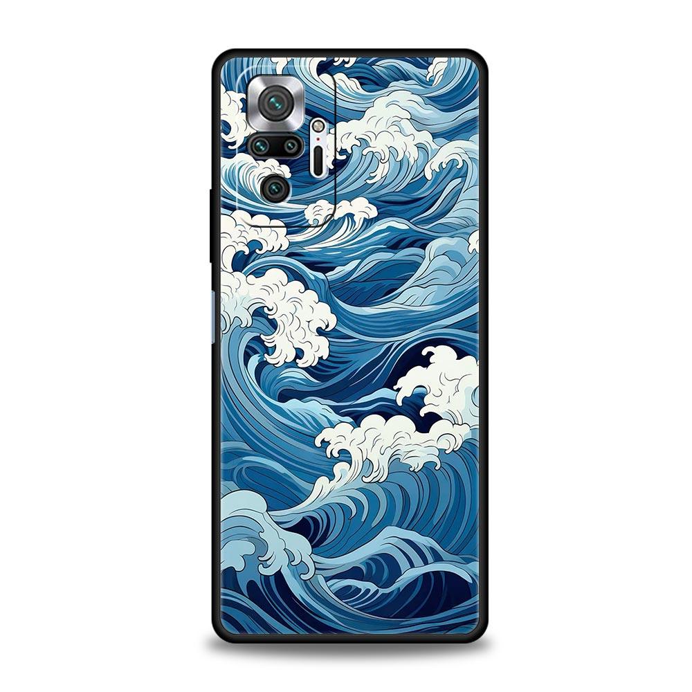 Fashion Great Blue Wave Phone Case For Xiaomi Redmi Note 14 13 12 Pro Plus 5G 9S 9 10 11 4G 14C 13C 12C 10C 9C 9A Soft Cover