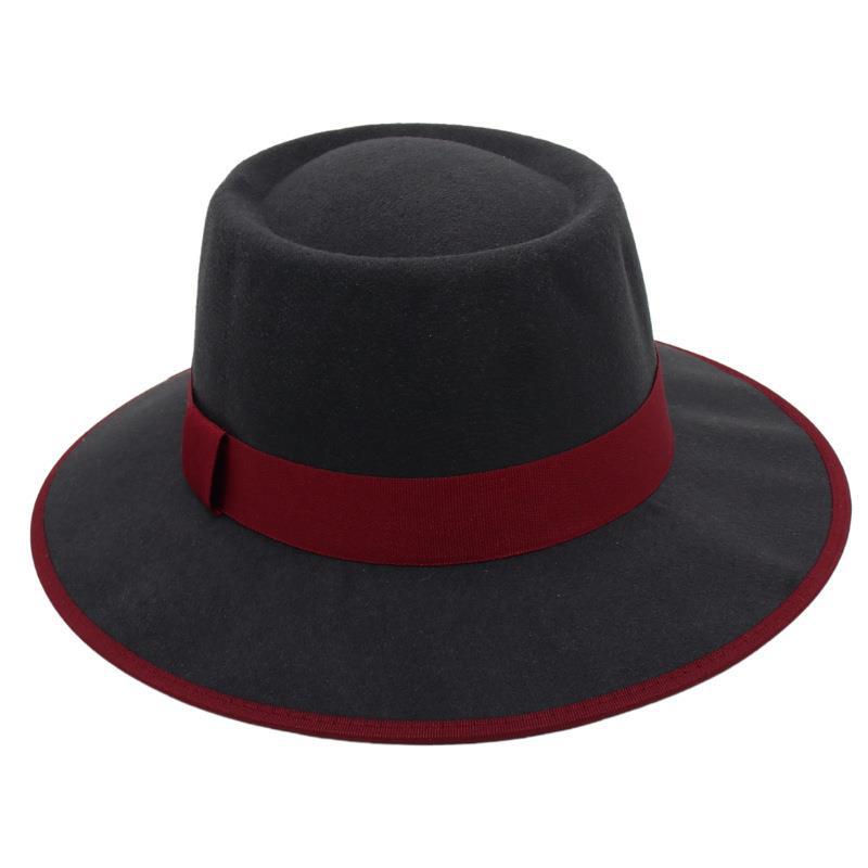 

, Europe And The United States New Western Cowboy Gift Hat Fashion Roll-Brim Jazz Hat Ethnic Style Top Hat One size fits all темно-сірий