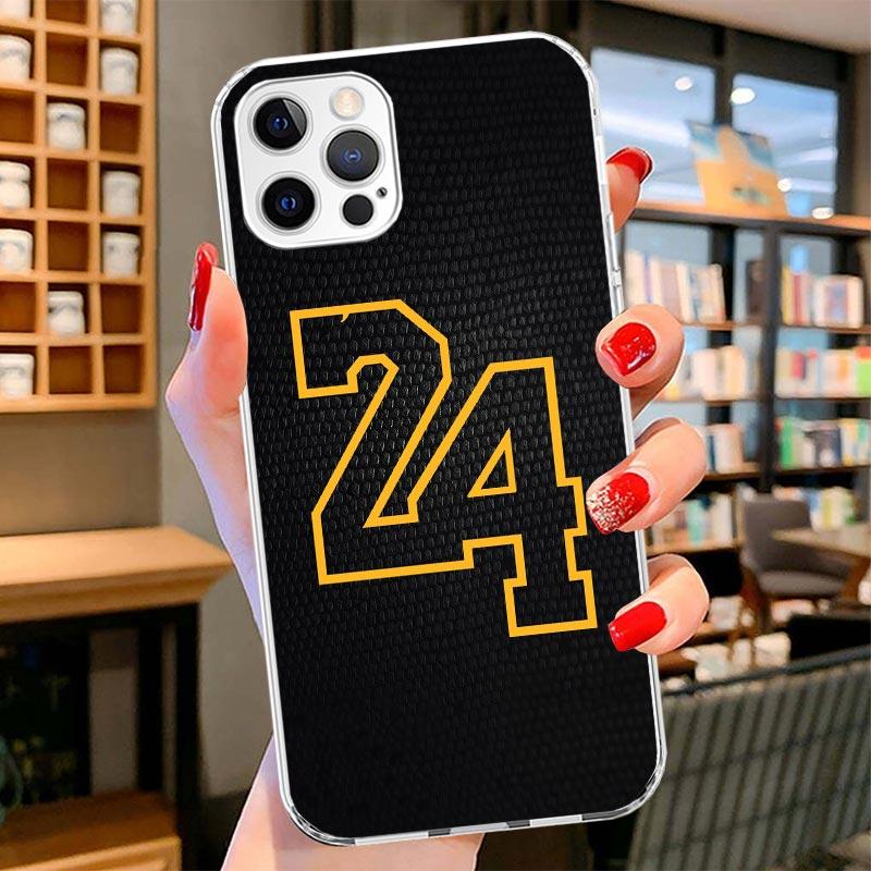 Basketball 23 24 8 Number Cover Phone Case For iPhone 16 17 Air 15 14 Pro Max 16E Phone Case 13 Mini 12 11 7 SE 8 Print Pattern