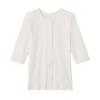 [Gunze] 7/8 Sleeve Innerwear, Front Opening, Antibacterial, Deodorizing, and Moisturizing, 100% Cotton, Love & Comfort, HW4034, Women's, White, Size S