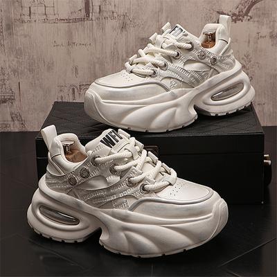 Chunky Sneakers Mens Designer Running Shoes Fashion Casual Microfiber Leather Upper Height Increased Flat Platform Sport Shoes