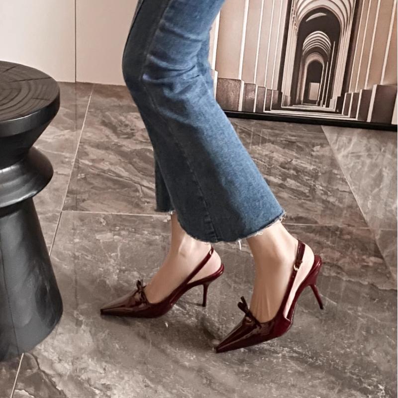 Fashion 2025 Summer High Heel Women Sandals Fashion Butterfly-knot Dress Singbacks Pumps Elegant Party Wedding Female Shoes