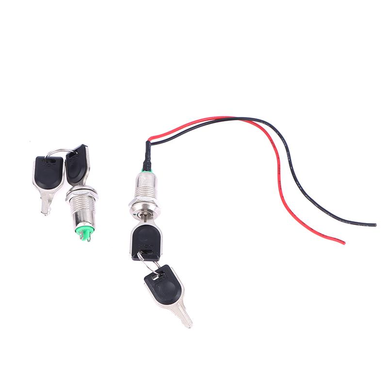 1Pcs 12Mm Zinc Alloy Electronic Key Switch With 2 Keys On Off Phone Lock Security Power Button Tubular Terminals 2 Position 1A