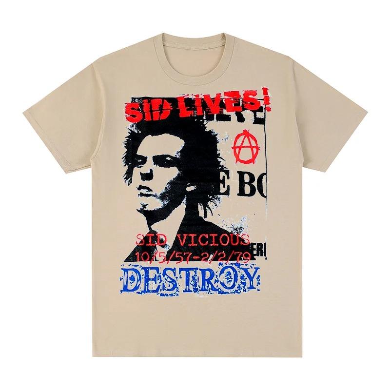 Sid Vicious SID LIVES Maglietta Unisex Grafica Commemorativa Estate 2026 Nuova Unisex Donna Moda Rock Cotone Manica Corta T-shirt Y2k
