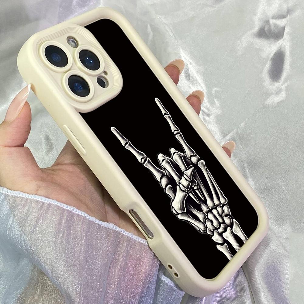 JT475 Skeletové ruce Rock'n'roll pro iPhone 17 16 15 14 13 Pro Max Samsung S26 S25 Ultra A17 A07 A56 A16 Xiaomi 15T Redmi 15c 14C Měkké pouzdro