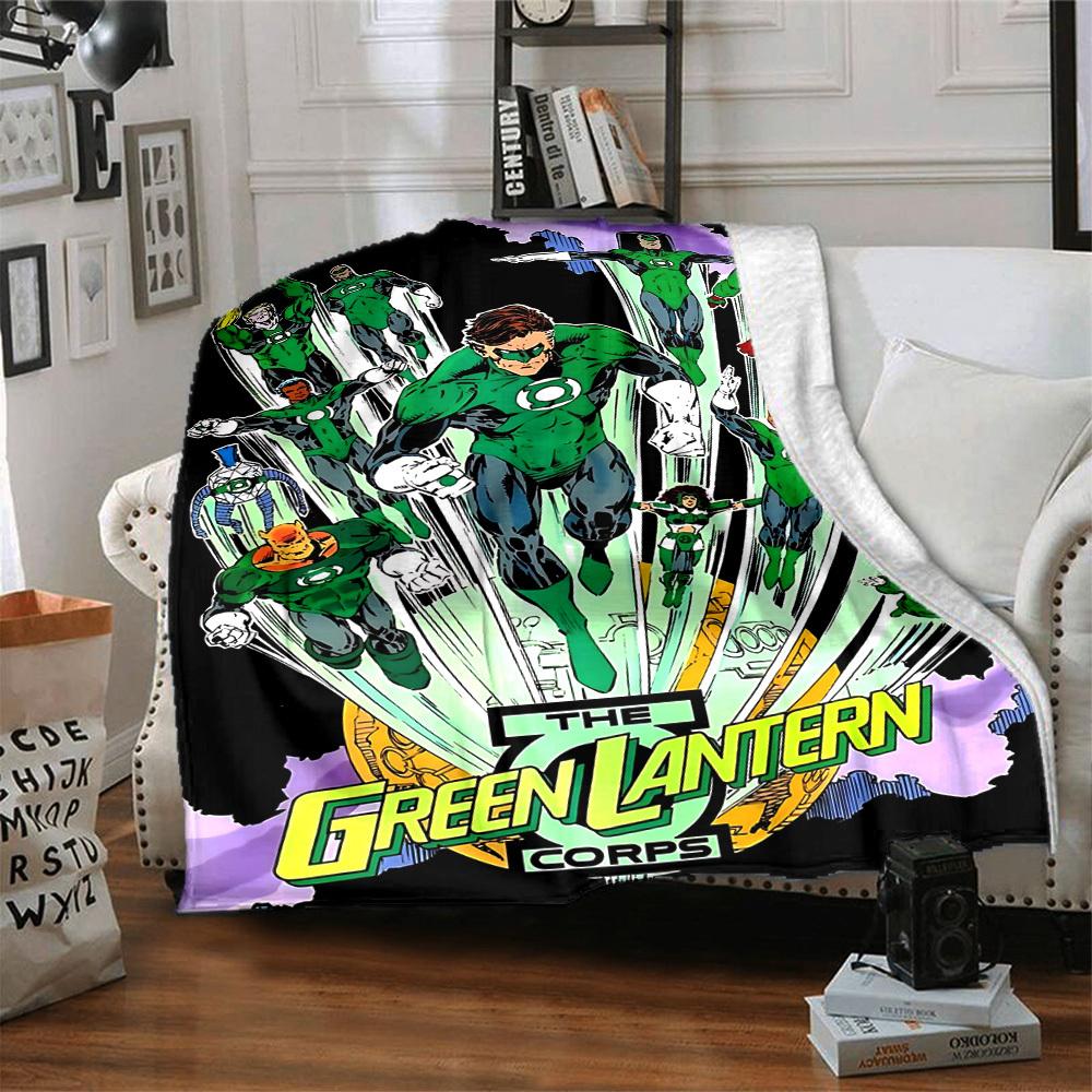 1pc Green Lantern Corps Blanket Polyester Fiber, All Season Comfort for Sofa, Bed, Office, Car, Camping Ideal Home Decor & Gift, Office Comfort