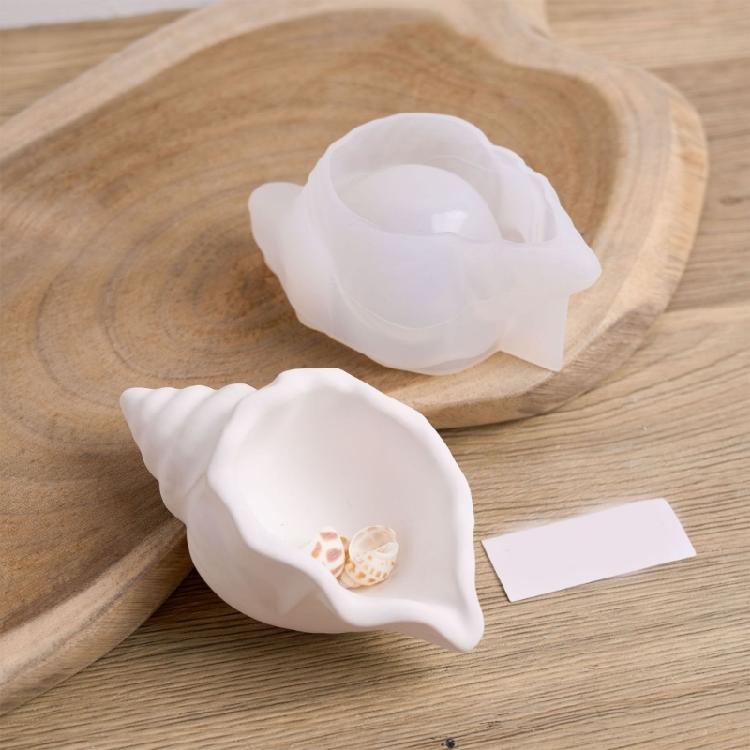 Silicone Moulds Conch Candle Jar Molds Jewelry Storage Box Molds Epoxy Resin Molds Plasters Molds for Home Decoration