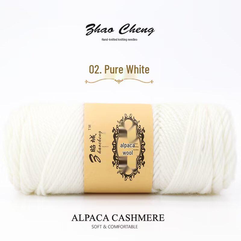 Hand-Knitted Alpaca Wool Scarf Pillow Yarn Ball – Medium-Thick, Soft, DIY Crochet