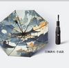 New automatic Guochao antique folding vinyl sunscreen parasol umbrella