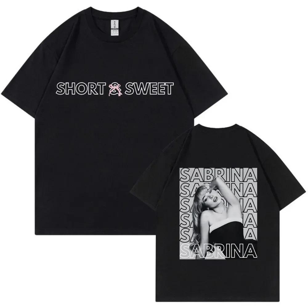 Sabrina Carpenter Vintage Style Poster Print T-shirt Unisex Women Fashion Cotton Summer Tees Oversized Harajuku Streetwear Y2k Tops