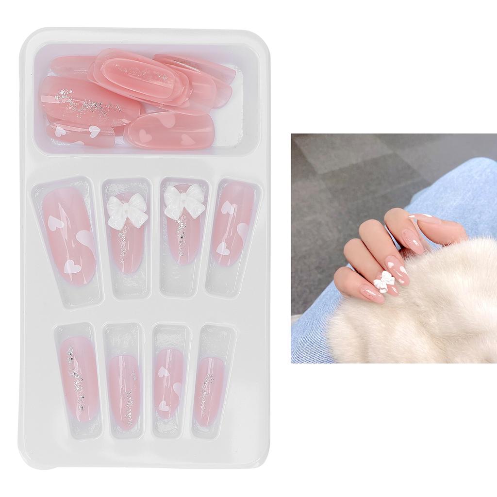 24 Pcs Removable Fake Nail Kit Fashionable Full Cover Artificial False Nails for Women