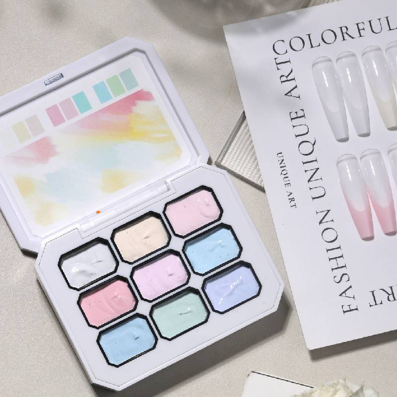 Honeygirl Nine Grid Macaron Pink Solid Gel Set For Nail Art And Diy Manicure