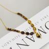 Retro Melaard Women's High-End Heart & Tiger Eye Bead Necklace Choker