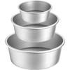 Round Cake Pan Set - 4" 6" 8" Aluminium Cake Pans with Removable Base, Round Cake Baking Pans for Wedding Birthday Party