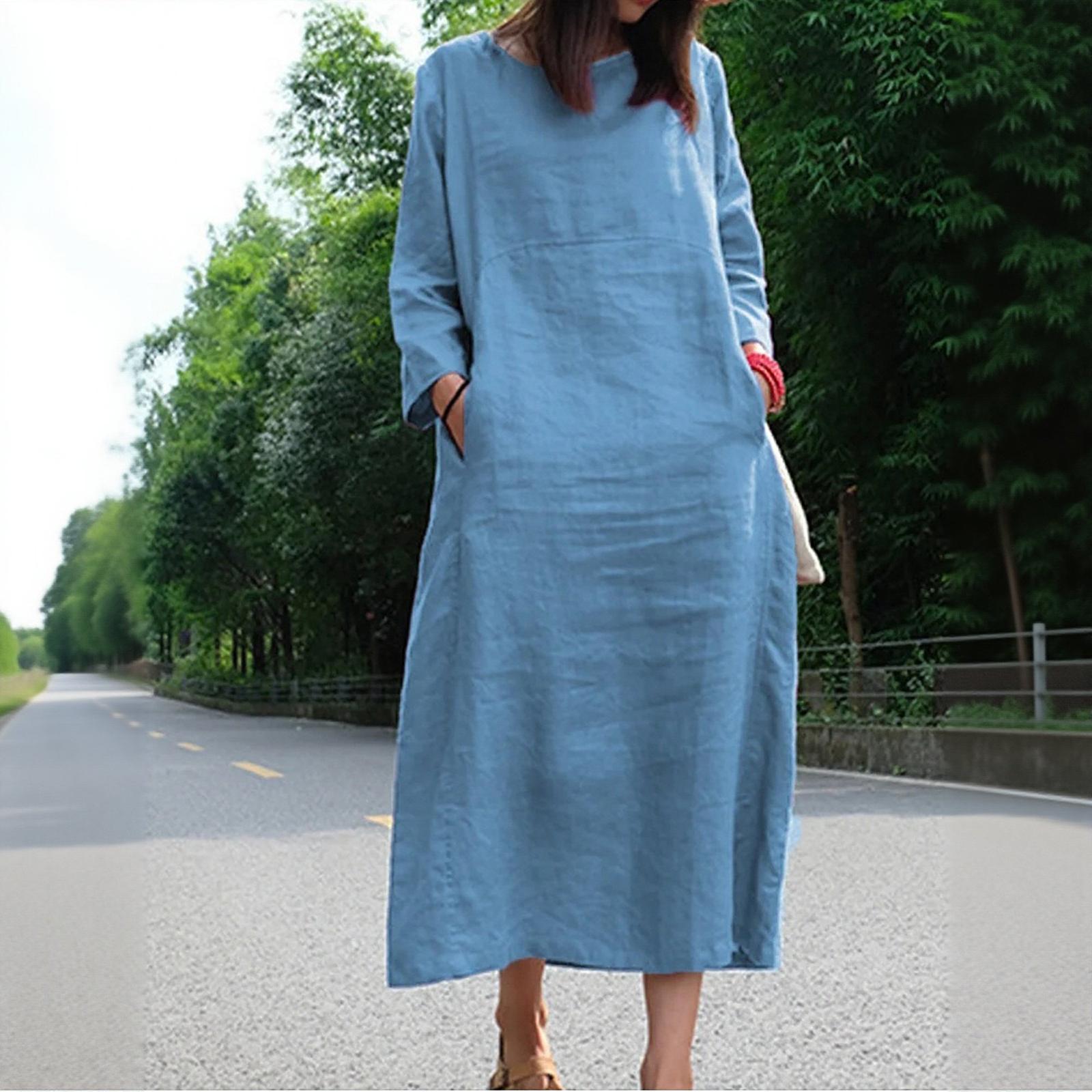 

Жіноча Модна Вільна Повсякденна Сукня -Колір XL синій