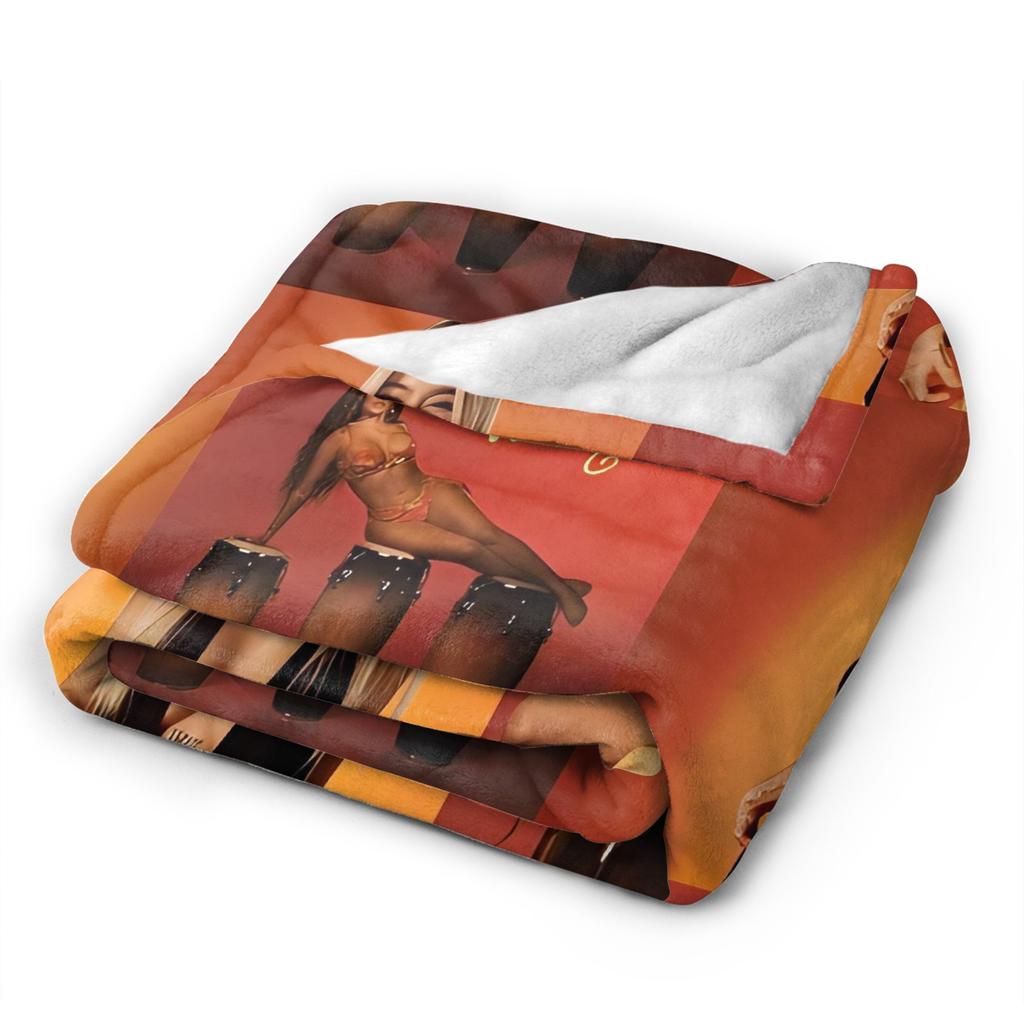 KAROL G Tropicoqueta Flannel Blankets Winter  Soft Warm Throw Blanket for Girls Boys Outdoor Pattern Bedspread Sofa Bed Cover