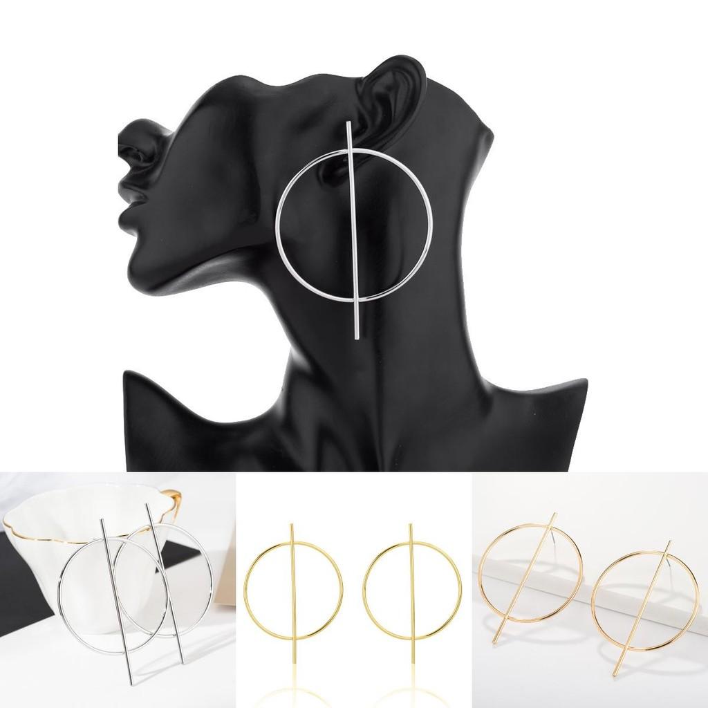 Elegant Alloy Hoop Earrings For Women Stylish Geometric Jewelry Gift