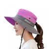 Outdoor Lightweight Bucket Hat with Adjustable Chin Strap Breathable Mesh Panels Wide Brim Sun Protection Hat for Men and Women