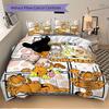3pcs Garfield's Print Cover Set Ultra Soft, Breathable, and Comfortable Bedding with Stylish Design for Bedroom and Guest Room Decor 1 Cover and 2 Mat