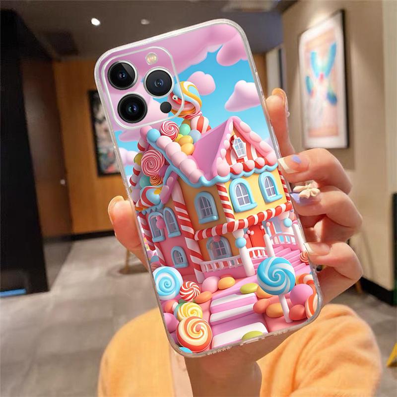 Cute Candyland Phone Case For Iphone 15 14 Pro Max 13 12 11 Pro Max XSMax XR 12 13 Mini 14 Plus