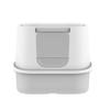 Large Cat Toilet Split Litter Box Tray Fully Enclosed Activated Carbon Deodorization Greyish White