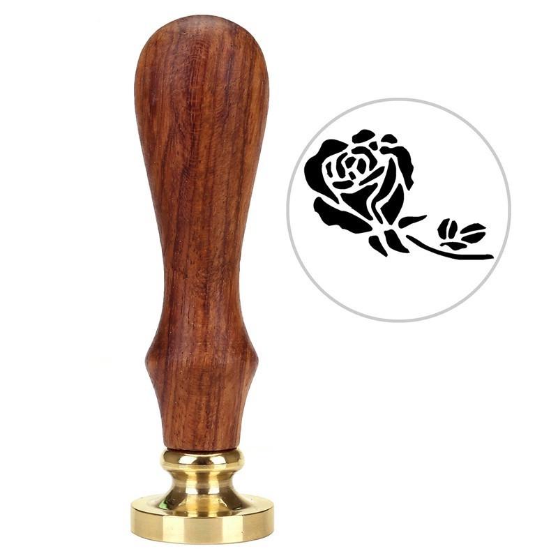 Sigillstämpel med trähandtag DIY Retrostämpel Bröllopsinbjudan Antik stämpel