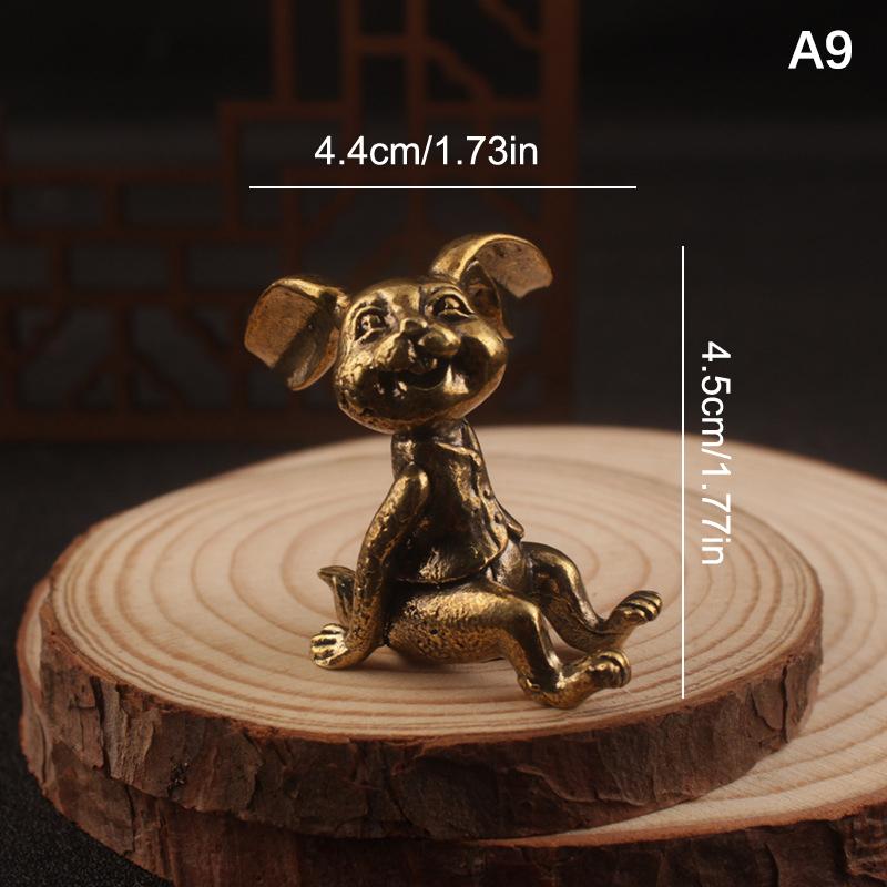 Niedliche Messingstatue Kaninchen im Vintage-Stil Kaninchenfigur Feng Shui Landschaftsbau Heim Schreibtisch Büro Regal Ornament Osterdekoration