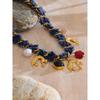 Eetit Statement Blauer Denim Kette Perle Acryl Blume Tropfen Anhänger Halskette Edelstahl Vintage Herbst&Winter Kragen Schmuck