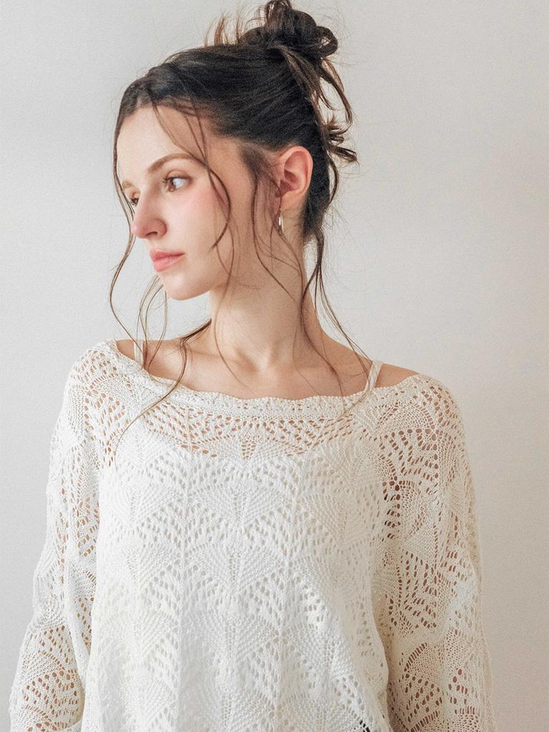 KOOLKITTEN Crochet Lace Sleeveless Knit Top 2 Colors
