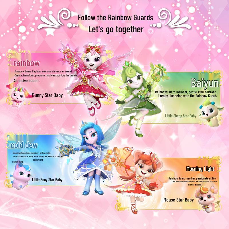 Rainbow Guardians Luminous Princess Wand: Fairy Morning Light Scepter for Girls