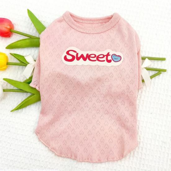 Kæledyr Sommer T-shirt Flæse Kortærmet Sød Hundetøj til Katte Små Mellemstore Hunde Åndbar Sommer Kæledyrs Outfits