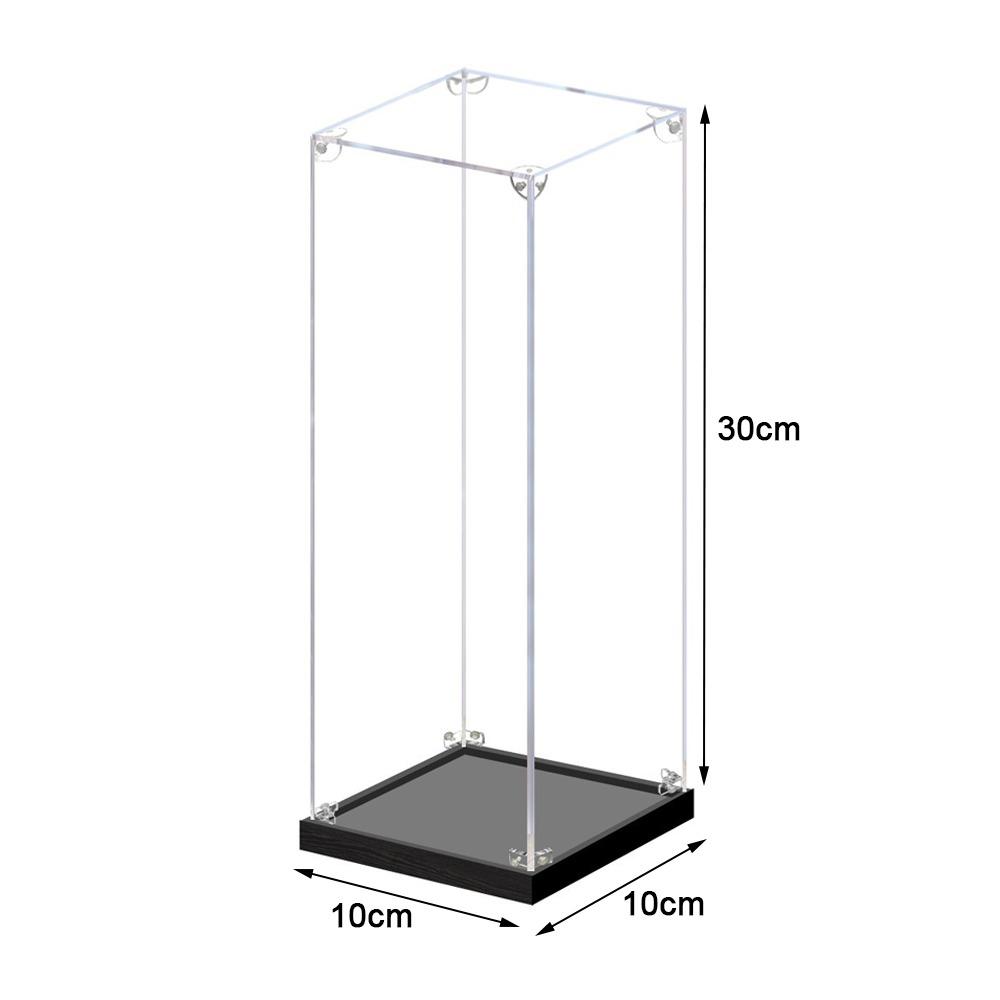 Transparent Acrylic Acrylic Display Case Stackable Design Wooden Bottom Dustproof Cover No-glue Assembly Display Box