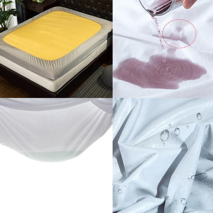 Protège matelas imperméable - LEOCLOTHO - AZ King - Bouclette Microfibre - 45 cm d'épaisseur - Blanc