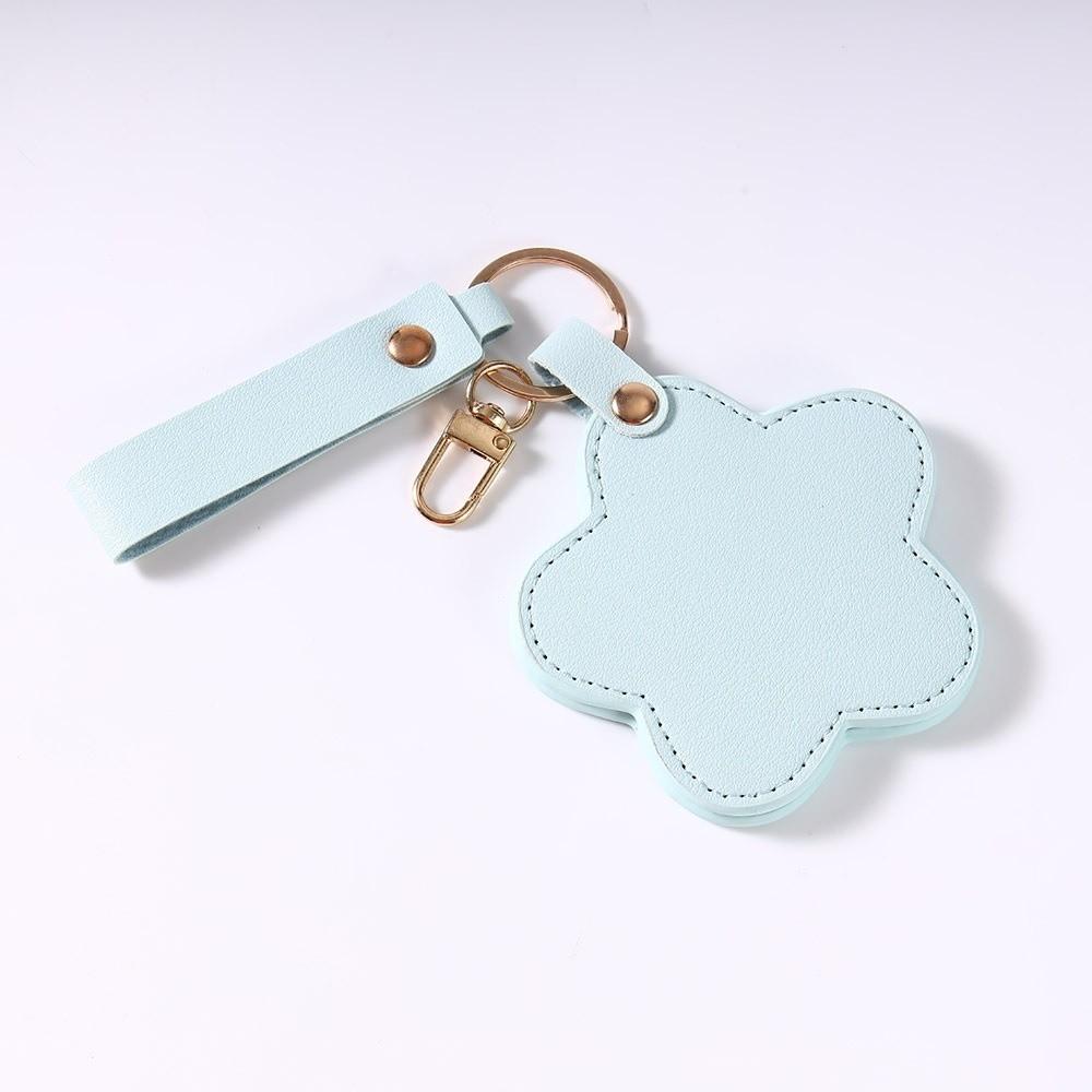 Rotate Small Mirror Stars Shape Makeup Mirror PU Leather Colorul Star Keychain  Graduation Gift