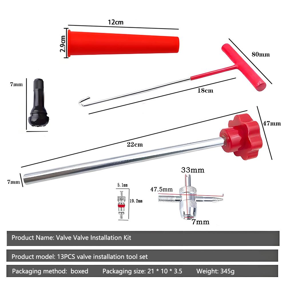 Universal Fit Tire Valve Stem Quick Change Kit  for Cars, Trucks, Bicycles EasyReplacement Tool-001