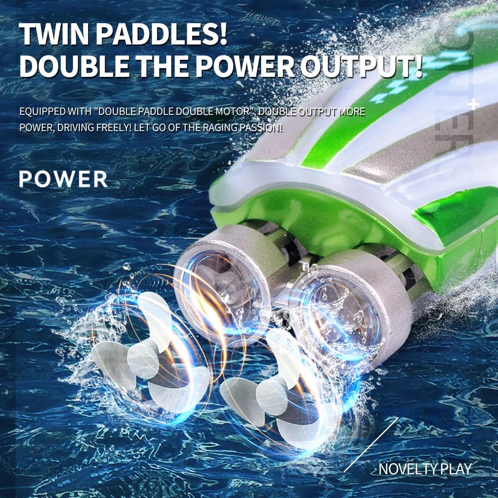 Mini Remote Controlled Boat Rc Stunt Boats 360 Degree Radio Remote Controlled Ship with Led Light Pool Water Toy Pool Toys Boys