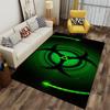 Biohazard Symbol Green Carpet Suitable for use as an anti-slip game mat for living room and bedroom sofas