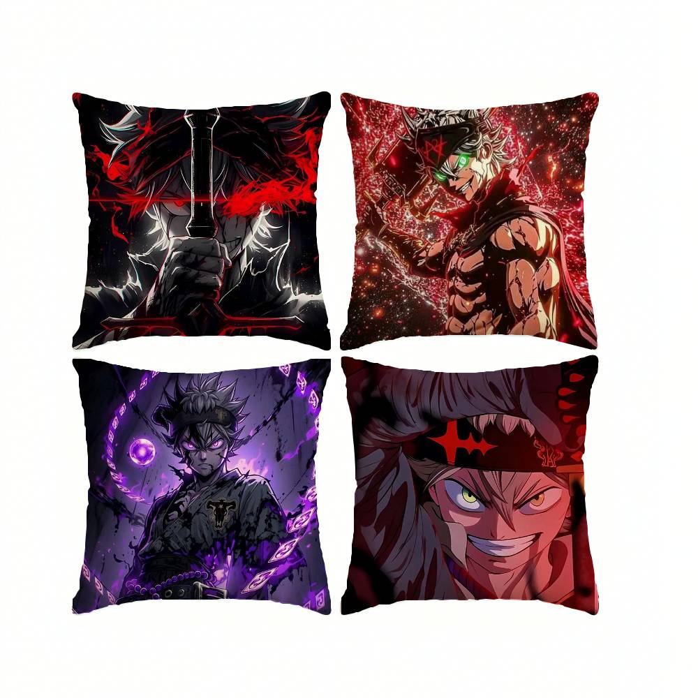 Action-Packed Anime B-Black Clover A-Asta  Pillow Case Square Double-Sided Sofa Cushion Cover Bedroom Bedside Pillow