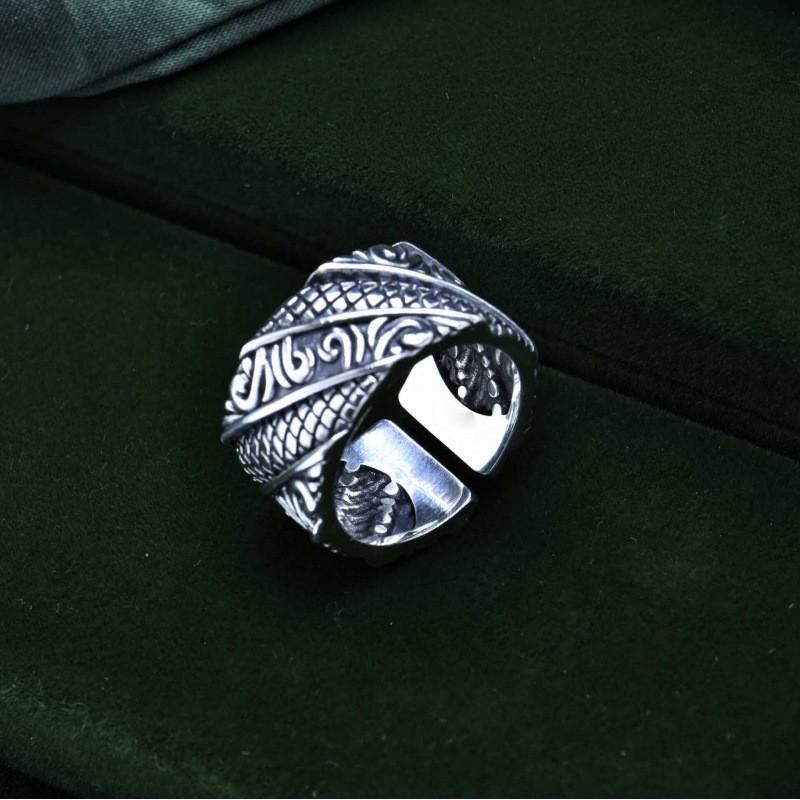 Adjustable Open Ring Men Women Vintage Floral Geometric Design Copper Statement Minimalist Fashion Jewelry