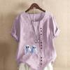 Women's Fashion Ghost Prined Short Sleeve T-shirt Loose Cotton Shirt Casual Loose Summer Blouse Tops