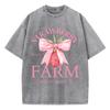 Strawberry Farm Printing Washed TShirts Womens Cotton Tops Distressed ONeck Comfortable T Shirt Summer Casual Womans Clothes