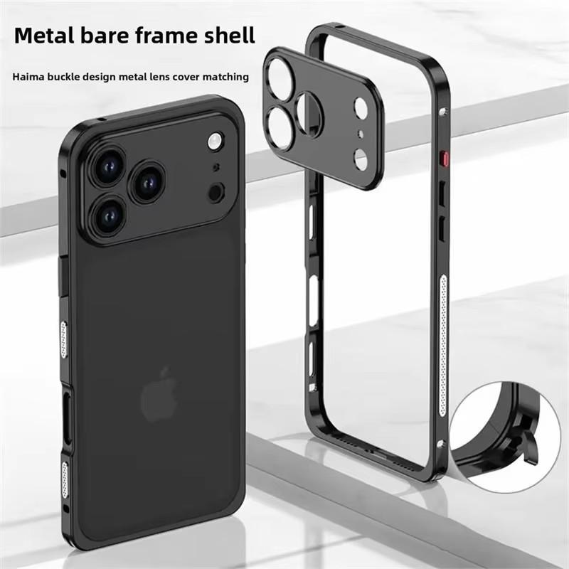 High Quality Metal Camera Lens Frame Bumper Mobile Phone case for iPhone 13 14 15 16 17 Pro 17pro Max case Matel Aluminum